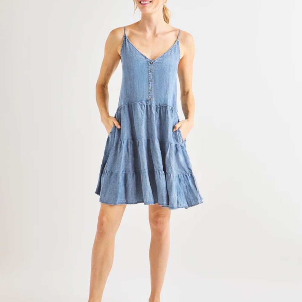 Splendid Shannon tiered crinkle mini sundress
